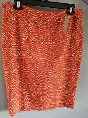 NWT J.crew Orange Tweed No. 2 Pencil Skirt 10